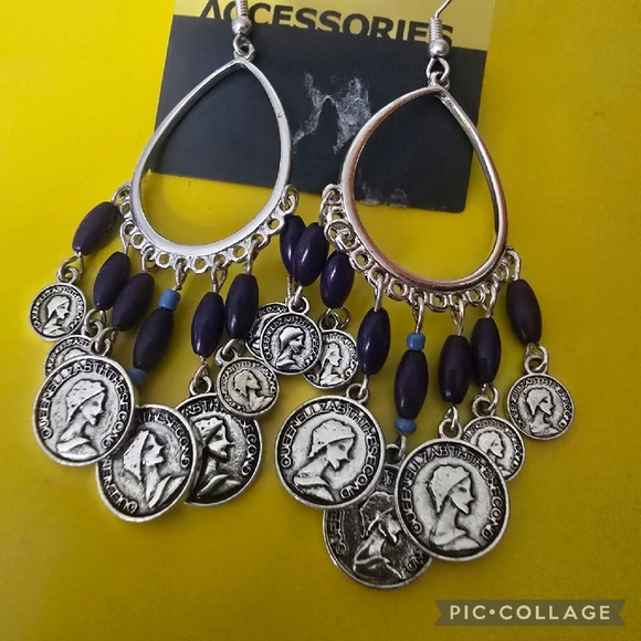 Old Navy Coin Chandelier Earrings - Picture 2 of 4